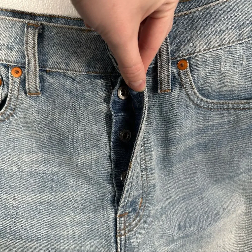 Madewell Light Wash Denim Frayed Hem The Perfect Summer Short Size 27 Summer
